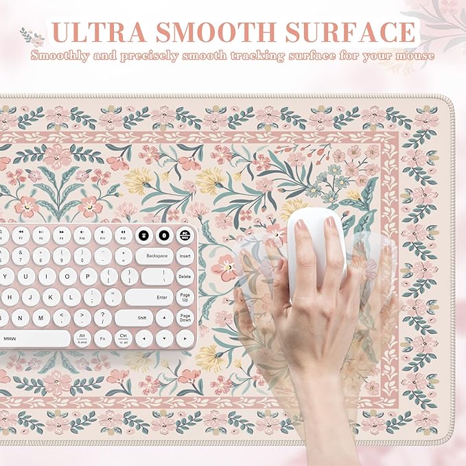 iCasso Desk Mat Large Mouse Pad Wrist Support Set XXL Large Mousepad + Keyboard Wrist Rest+Mouse Wrist Rest+Coastert with Ergonomic Design for Home Office Computer