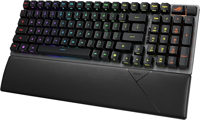 ASUS ROG Strix Scope II 96 RX Wireless Optical Gaming Keyboard – 96% Full-Size Tri-Mode Connectivity Pre-lubed ROG RX Red Linear Switches PBT Keycaps RGB PC/Mac Support - Black