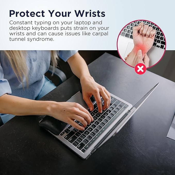WavePads by PostureUp – Original Two Pack Adjustable Wrist Rests for Laptop and Keyboard Ergonomic Memory Foam Laptop Wrist Pads for Wrist Pain &amp Carpal Tunnel Wrist Support Pads (RoyalBlue)