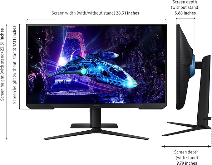 Samsung 32-Inch Odyssey G3 (G30D) Series FHD Gaming Monitor 1ms 180Hz AMD FreeSync Adjustable Stand Black Equalizer Virtual Aim Point Eye Saver Mode Flicker-Free LS32DG302ENXZA