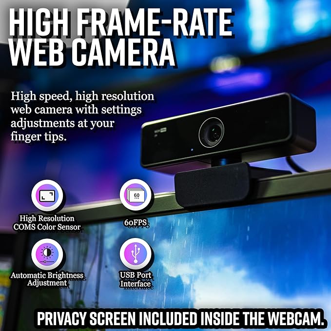Live Video Streaming Kit (Deluxe)-for Video Call Gaming Podcast YouTube Content Creation- Includes 2k 60 FPS Webcam Professional Cardioid Microphone and LED Flat Light for Android/MAC/Windows