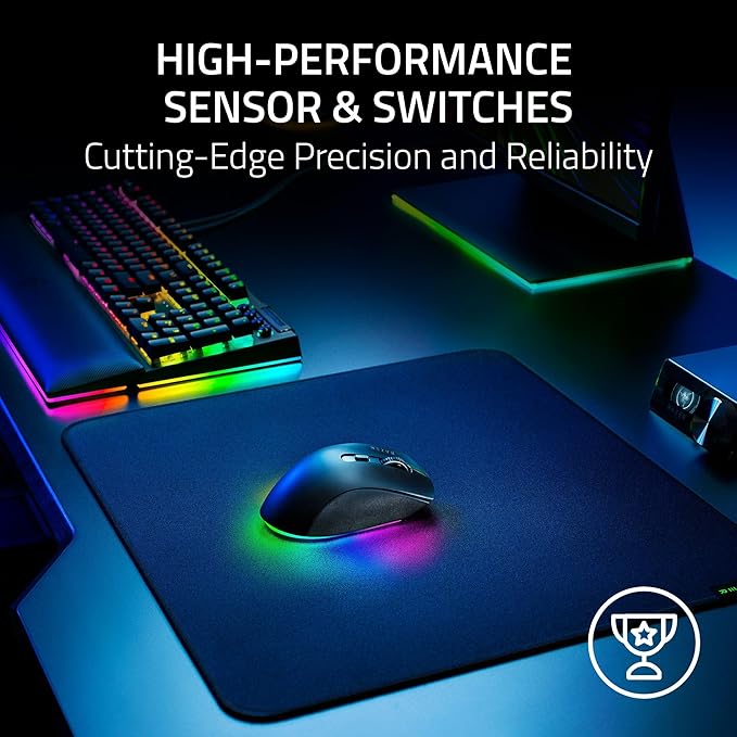 Razer Pro Click V2 Wireless Mouse: Right-Handed Ergonomic Design with Thumb Rest - AI Prompt - Long Battery Life - Multi Device Connectivity via 2.4GHz Bluetooth or USB C Wired Mode - Chroma RGB