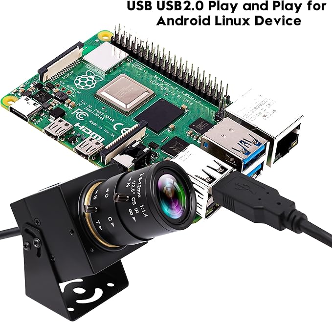 90fps Global Shutter High Speed USB Camera 2.8-12mm 4X Manual Zoom Varifocal Lens 1200P Golf Swing Camera Plug &amp Play for Laptop Raspberry Pi Mac OS &amp Jetson Nano