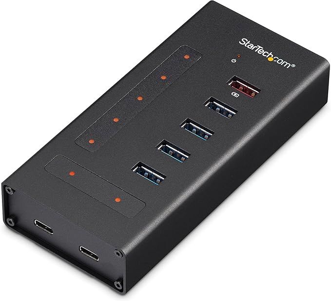 StarTech.com 7 Port USB C Hub - USB Type-C to 2x USB-C/5x USB-A - Commercial Metal USB 3.0 - SuperSpeed USB 3.0 (5Gbps) - BC 1.2 Fast Charge - 5 x usb-a 2 x usb-c (HB30C5A2CST)