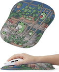 Kawaii Frog Ergonomic Mouse Pad for Carpal Tunnel Pain Relief 65% Usable Mouse Area in Compact Size Memory Foam Concave Wrist Rest for Office PC Gaming