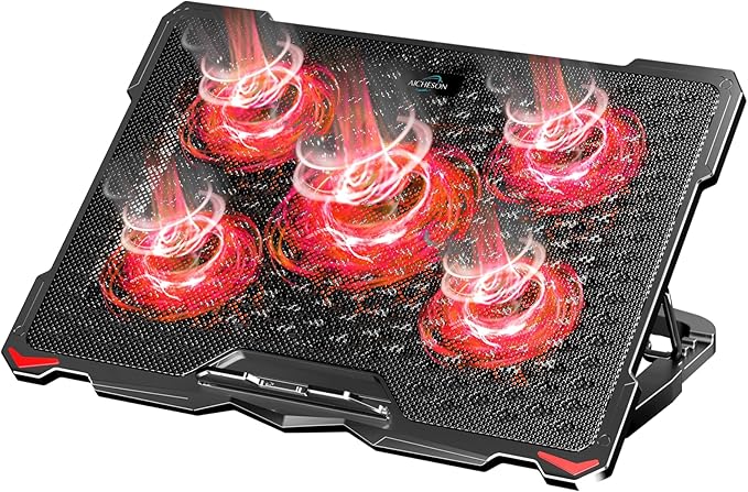 AICHESON Laptop Cooling Pad for 17.3 Notebook Red 5 Fans