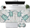 Large Gaming Mouse PadExtended Waterproof Desk Pad Protector (31.5 x 11.8)Ergonomics Memory Foam Mouse Wrist Rest Supportfor Home Office Laptop Easy TypingOcean Turtle Sea Turtle White Mouse Mat