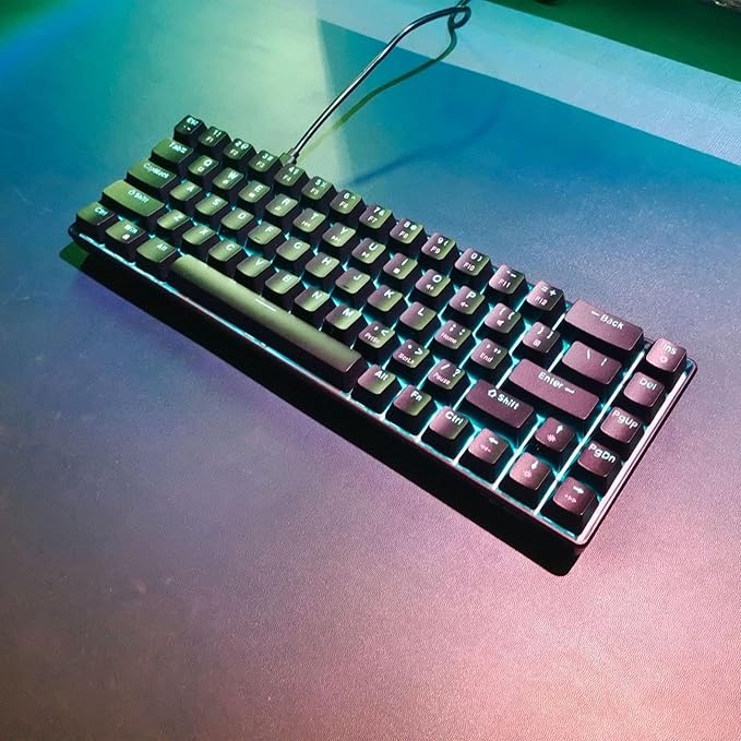 ciciglow Gaming Keyboard Wired Mechanical Keyboard Backlit 68 Keys Blue Switch Computer Keyboard for OS X and for Linux