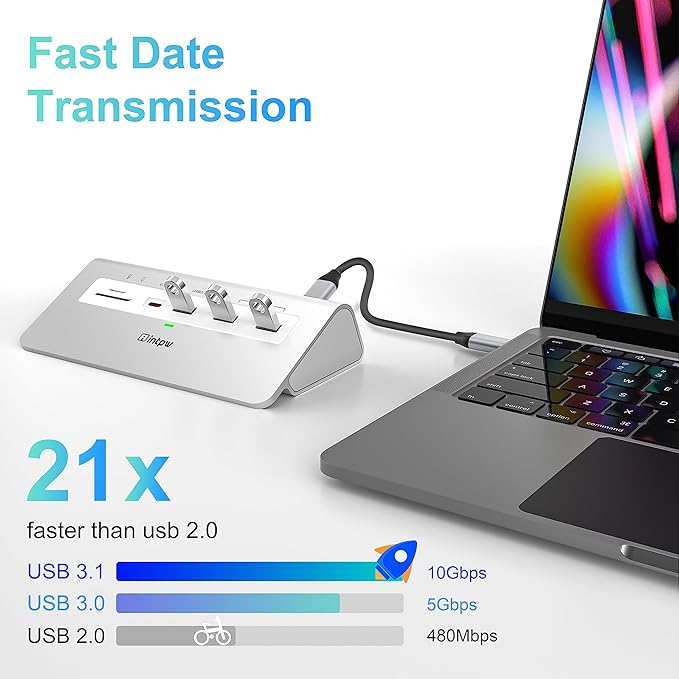 USB C Docking Station Triple Monitor 14-IN-1 Laptop Docking Station 10Gbps with 2 HDMI/DP 4K USB A/C 3.1 2 USB 3.0 PD 100W Ethernet SD/TF 3.0 Mic/Audio Type C Host for Mac Windows Chrome PC