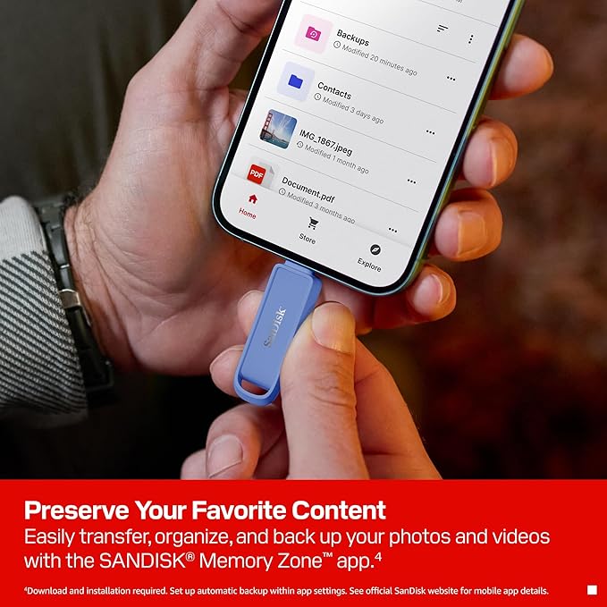 SanDisk 512GB Phone Drive with USB Type-C - for Smartphones Tablets and Computers - Up to 150MB/s USB 3.2 Gen 1 - Maritime Blue - SDIXS0N-512G-GN6ND