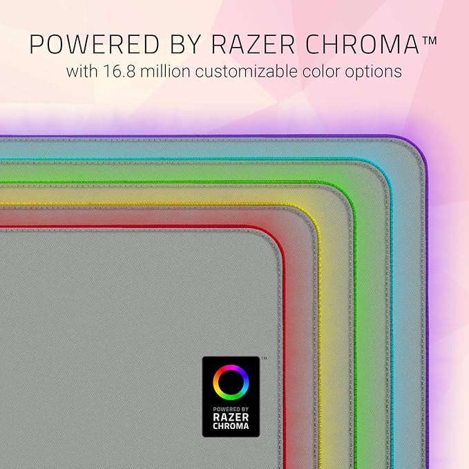 Razer Goliathus Extended Chroma Gaming Mouse Pad: Customizable Chroma RGB Lighting - Soft Cloth Material - Balanced Control &amp Speed - Non-Slip Rubber Base - Quartz Pink