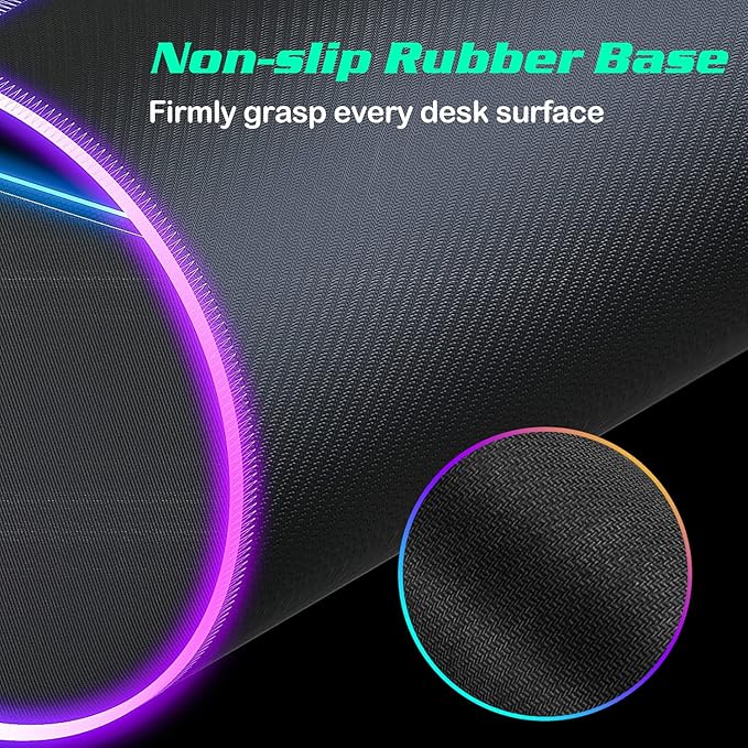 RGB LED Mouse Pad with 15W Wireless Charger Gaming Mouse Pad with 10 Light Modes Extra Large Mousepad Non-Slip Rubber Base Computer Keyboard Mat for Men