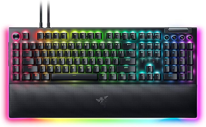 Razer BlackWidow V4 Pro Wired Mechanical Gaming Keyboard: Orange Switches Tactile &amp Quiet - Doubleshot ABS Keycaps - Command Dial - Chroma RGB - Magnetic Wrist Rest - Snap Tap