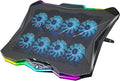 AICHESON Gaming Laptop Cooling Pad with 8 Fans RGB Computer Stand for 15.6-17.3 Inch Notebook with 7 Height Slots 2 USB Ports AA3