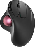 Nulea M501 Wireless Trackball Mouse Rechargeable Ergonomic Thumb-Controlled Smooth Precision 3-Device Connect (Bluetooth/USB) Fits PC Laptop Mac Windows（Dusty Pink）