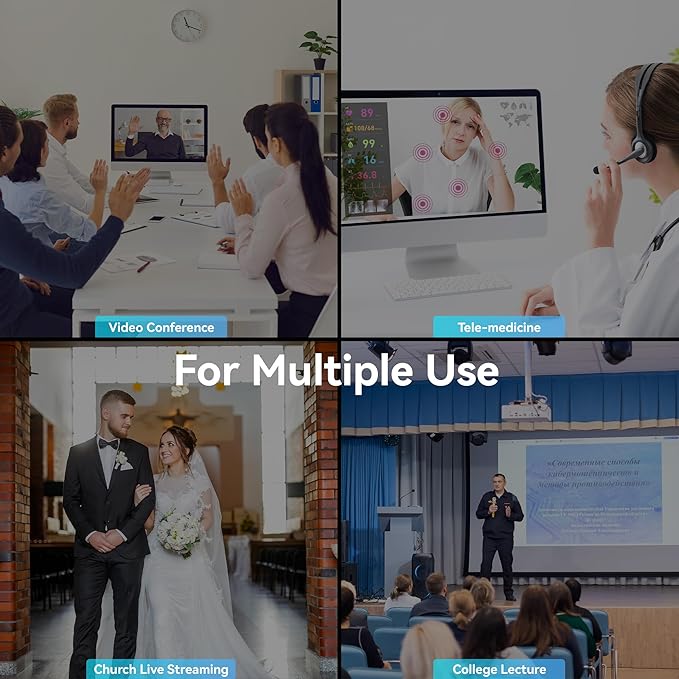 Tenveo 4K AI Auto-Tracking PTZ Camera 3X Optical Zoom USB3.0/HDMI/RS232 93° Wide-Angle UHD 4K 30FPS for Video Conferencing Business Meetings Live Streaming Church Worship Zoom Teams OBS