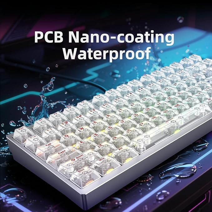 MG75MAX 81 Keys Wired Magnetic Switch Keyboard 256KHZ Single Key Scan Rate PCB Nano-Coating Waterproof Hall Effect 8KHZ/ARGB/CNC Aluminum Gaming Keyboard(Silver)