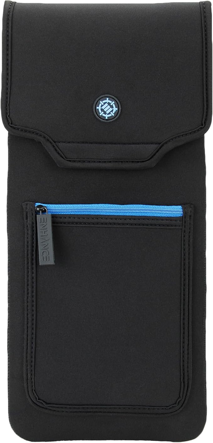 ENHANCE Keyboard Sleeve Travel Case for TKL Tenkeyless Compact Tournament eSports Gaming Keyboards (up to 15 Inches) - Rugged Neoprene Construction  Zipper Mouse Storage and Cable Storage Pouch