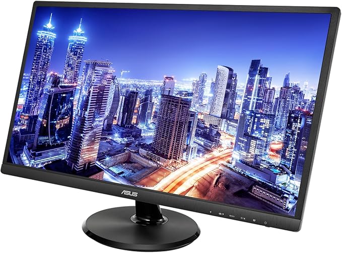 ASUS VA249HE 24-inch 1080P Full HD LED Backlit LCD Monitor 2-Pack Bundle with VGA HDMI Eye Care Ultra-Low Blue Light Black
