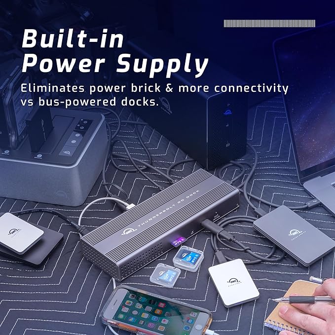 OWC Thunderbolt Go Dock 11 Ports Built in Power Supply 90W Charging TB4 (USB-C) USB HDMI 2.5GbE SD Also Compatible with USB-C Devices Supports Thunderbolt Share