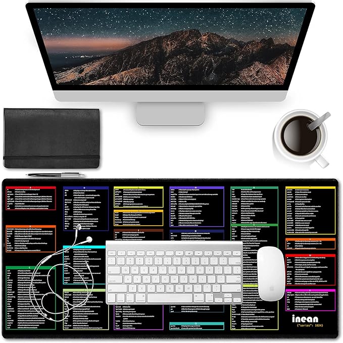 Linux Commands Line Mousepads [Mouse Pad] 90x40cm Over 200 Linux Commands Mouse-pad for Mac OS/Red Hat/Ubuntu/OpenSUSE/Arch/Debian and Other Unix or Linux