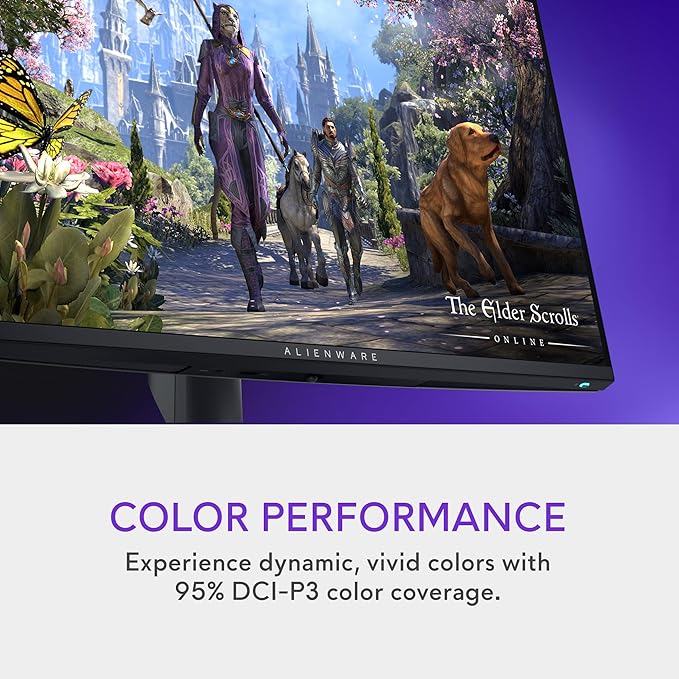 Alienware 27 4K Dual-Resolution Gaming Monitor - AW2725QF - 4K at 180Hz and FHD at 360Hz 0.5ms GTG 1ms GTG (Extreme Mode) VESA AdaptiveSync NVIDIA G-SYNC Compatible HDMI/DP/USB 3.2 Gen1 - Black