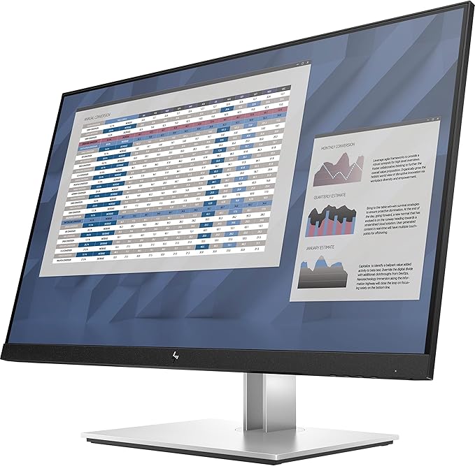 HP EliteDisplay E27 G4 27 Inch IPS LED Backlit Monitor FHD 1920 x 1080 Blue Light Filter HDMI VGA DisplayPort Black