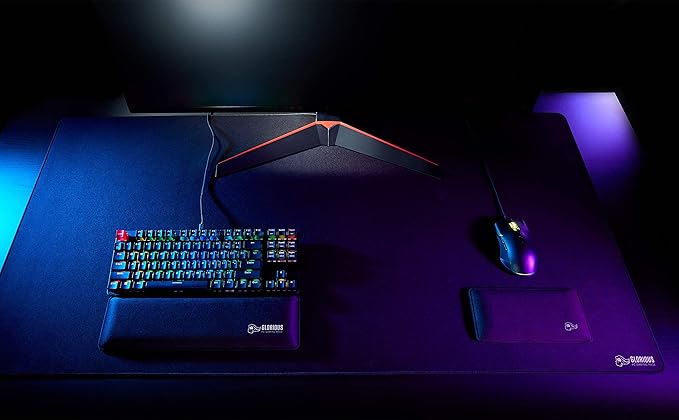 GLORIOUS XL Extended Gaming Mouse Mat/Pad - Large Wide (XL Extended) Black Cloth Mousepad Stitched Edges | 14x24 (G-P)