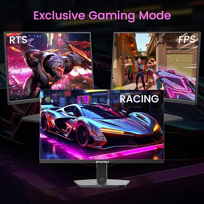 SANSUI 24 Inch Gaming Monitor 160Hz FHD 1080P Computer Monitor FreeSync 1ms 4000:1 Contrast HDMI DP Ports VESA Support Eye Care Monitor for Gaming Office (HDMI Cable Included ES-G24F4M)