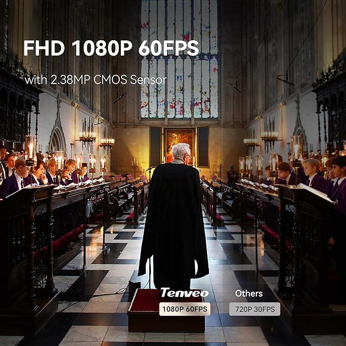Tenveo VLoop 11X Optical Zoom PTZ Camera Conference Camera USB3.0/HDMI FHD 1080P 60FPS for Video Conferencing Live Streaming Church Services Worship Events Business Meeting Red Dot Design Winner