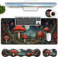 Keyboard Mouse Pad SetLarge Mouse Pad+Keyboard Wrist Rest+Wrist Support+Coaster31.5x11.8in Extended Desk Mat for Computer Laptop Office Home-Mushroom Forest