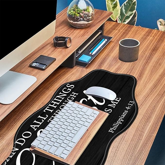 Sunflower Bible Desk Mat Mouse Pad 35.4X15.7 XL Extended Mousepad Huge Mouse Pads with Stitched Edges Desk Pad for Work Game Office Home