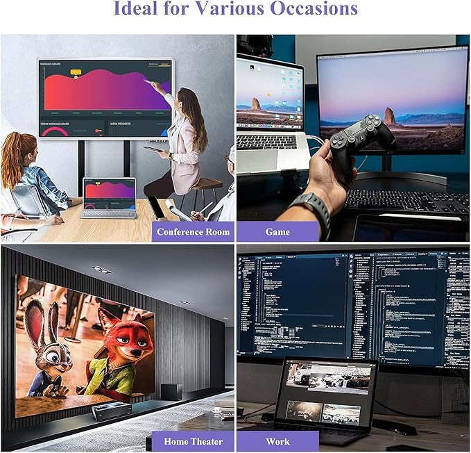 WAVLINK HDMI Splitter Extended Display for Dual Monitor USB A or USB-C to Dual HDMI Adapter Multi-Monitor Display 3 Separate Screens for Windows and macOS4K30Hz1080p@60Hz