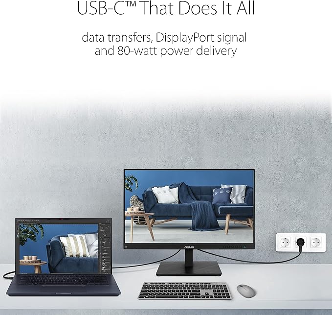 ASUS 24 1080P Multi-Touch Monitor (BE24ECSBT) - Full HD IPS 10-Point Touch IPS Eye Care USB-C with Power Delivery HDMI DisplayPort Daisy Chain Height Adjustable VESA Wall Mountable