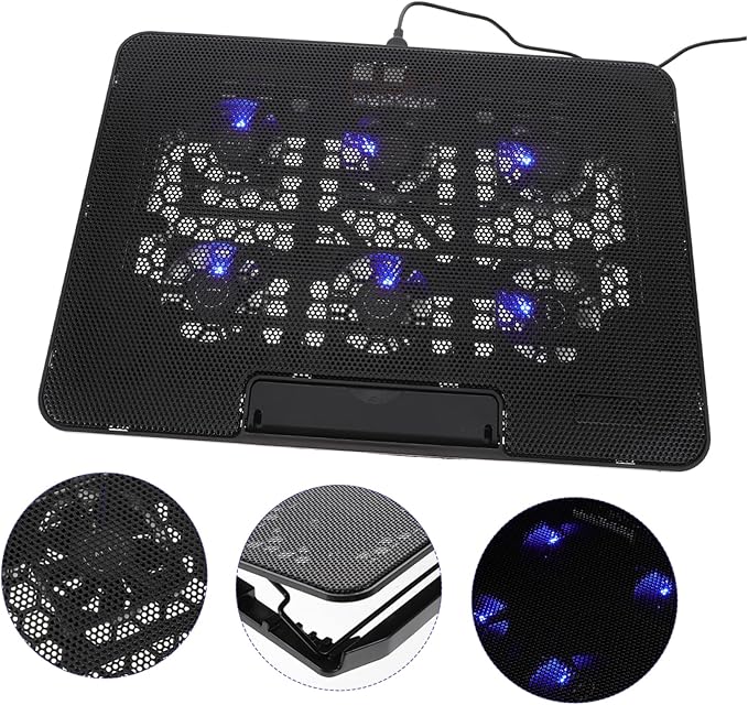 Tofficu Laptop Cooling Pad Adjustable Fans Ultra-Quiet Laptop Air Cooler Efficient Heat Dissipation and USB Port for Easy Connectivity