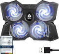 KLIM Wind Laptop Cooling Pad - More Than 500 000 Units Sold - New Version - The Most Powerful Rapid Action Cooling Fan - Laptop Stand with 4 Cooling Fans at 1200 RPM - USB Fan - PS5 PS4 - White