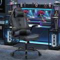 Gaming Chair High Back Computer Chair Egonomic Office Chair PU Leather Video Game Chairs Swivel Executive Chairwith Flip Up Arm Headrest Racing Chairs Rolling Chair for Adults Grey