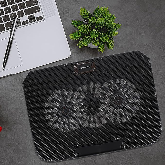 Gear Laptop Radiator Cooler Stand with Dual Silent Fans USB Powered for Notebooks Practical Heat Dissipation Cooling Pad for Quiet Gaming and Work