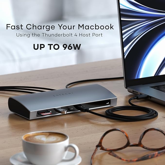 Satechi 11 in 1 Thunderbolt 4 USB C Docking Station 100W Charging Dual 4K/60Hz displays 3 Thunderbolt Ports 3 USB-A 3.2 Ports USB-A 2.0 Port SD Card Reader for MacBook Air/Pro M5/M4 Mac/Windows