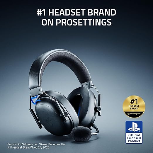 Razer BlackShark V3 Wireless Gaming Headset for PS5: 50mm Drivers - Super Wideband Mic - 2.4 GHz Bluetooth - Works with PC Mac Nintendo Switch Smartphone - Long Battery Life - Black