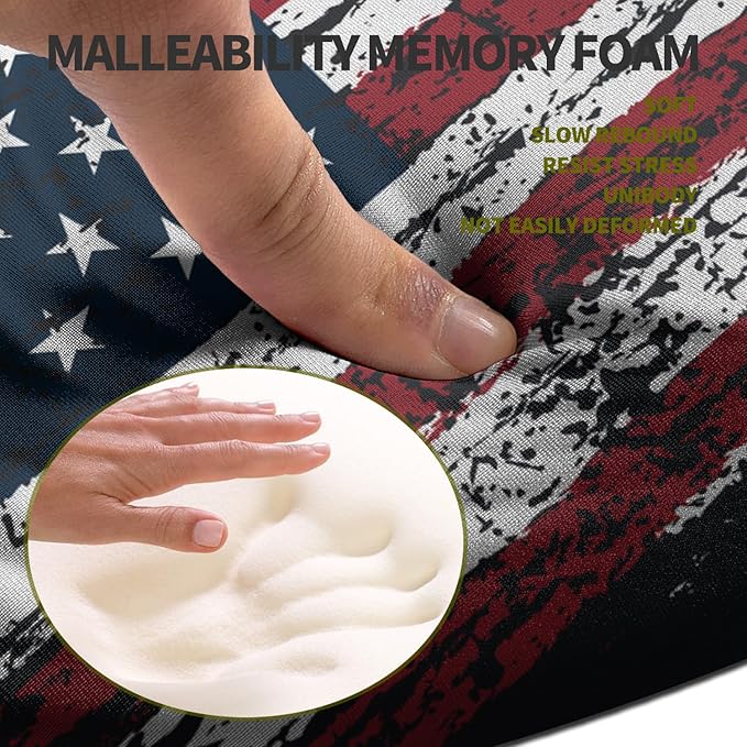 Hokafenle Ergonomic Mouse Pad Wrist Support Terraced Slope Carpal Tunnel Wrist Pad for Mouse with Unibody Memory Foam Wrist Rest Pain Relief Mousepad (US Flag 11.8x7.9 in)