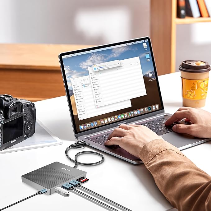 Docking Station External Hard Drive Storage USB-C Hub + HDD 7-in-1 USB 3.0 SD/TF Card HDD for Windows Mac Android TV Phone Laptop Desktop PC (Silver 1TB+Docking Station)