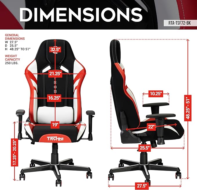 Techni Sport Echo Gaming Chair (Black)