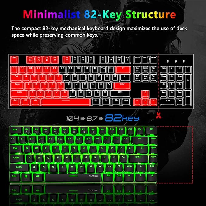 Gaming Keyboard and Mouse and Mouse PadWired Green Backlit Mechanical KeyboardSuperlight RGB Gaming Mouse12000DPI Optical Sensor6 Programmable Buttons Mice for PC Gamers