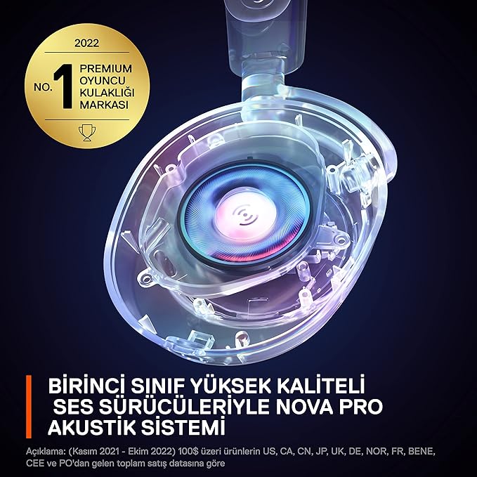 SteelSeries Arctis Nova ProMulti-System Gaming Headset - Premium Hi-Fi Drivers - Hi-Res Audio - 360° Spatial Audio - GameDAC Gen 2 - ESS Sabre Quad-DAC - Stealth Retractable Mic - PC PS5 PS4 Switch