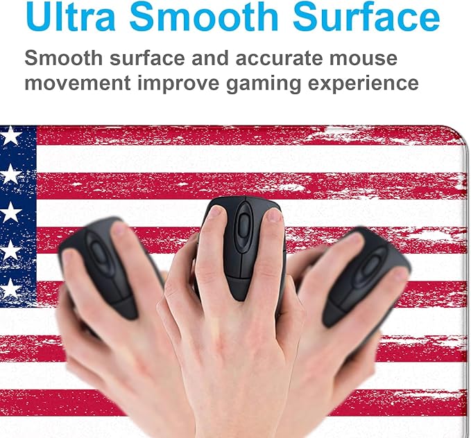 American Flag XXL Extended Mouse Pad Laptop Pad Waterproof Non Slip Gaming Office and Home Stitching Edge Table Pad 35.4 x 15.7 x 0.12 Inches