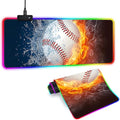 XL RGB Gaming Mouse Pad with 14 Light Modes - Light Up Gamer Mouse Pad31.5 x 11.8in Non-Slip Baseball Style Led Large Gamer MousepadBlack Long Glowing Gaming Accessories for DeskWaterproof