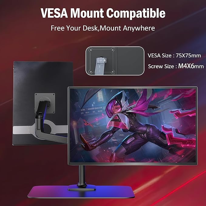 18.5 Inch Large Portable Monitor for Laptop 120Hz 1080P FHD IPS Portable Travel Second Screen Display for/Phone/Xbox PS4/5 125% sRGB Dual Speakers VESA &amp Storage Bag
