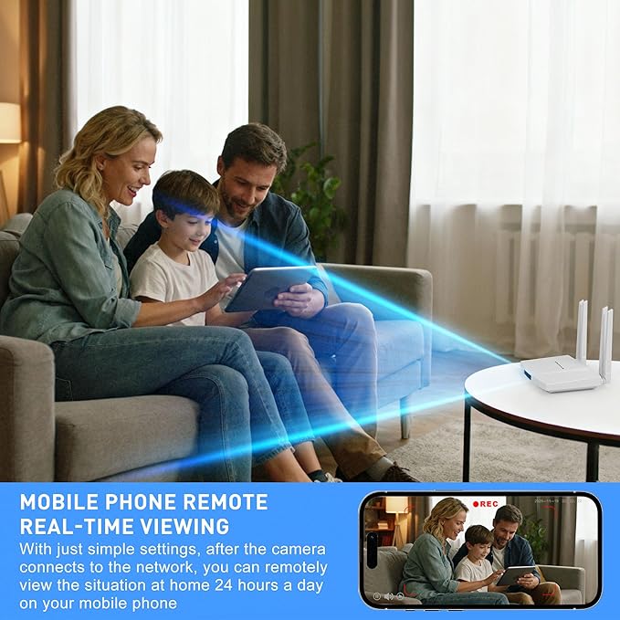 Home 4G Nanny Camera - Mini Indoor WiFi Cameras - Small Wireless Security Cam - Mobile Remote Viewing - High Speed Internet Router - Easy to Install