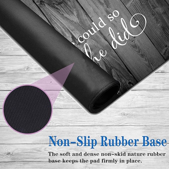 Large Game Mouse Pad + Wrist Support Pad + Coffee Coaster She Believed She CouldSo She Did Foldable Table Mat with Stitched Edge Non-Slip Set Pad Suitable for Office Work and Home